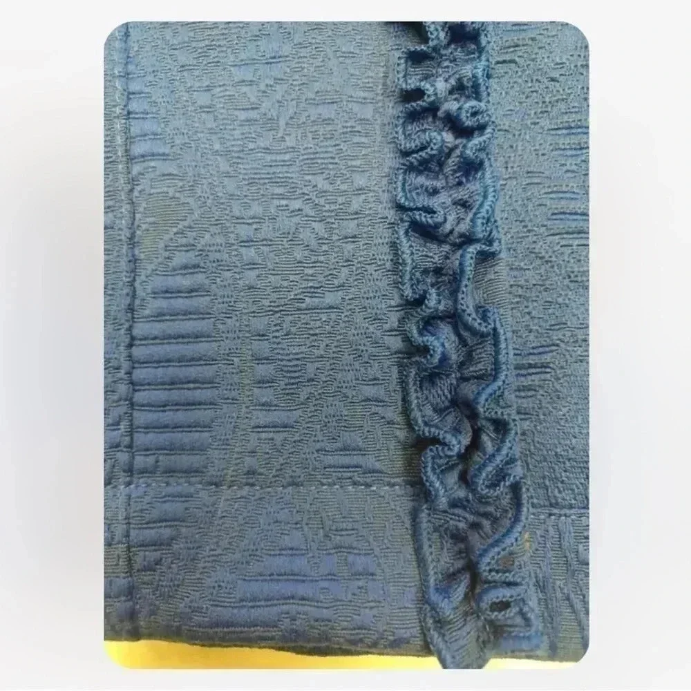 Ruby Rd. Blue Textured Ruffles Zip Up jacket Size 8 - Picture 8 of 11